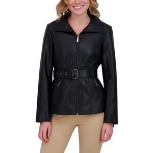 Kenneth Cole Faux Leather Jacket (Size M) Color Black‎